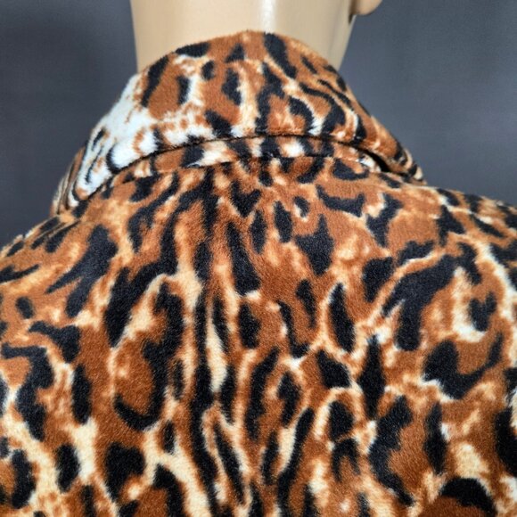 Y2K Nygard Leopard Faux Fur Jacket Size 6 Short Full Zip Indie Sleaze Grunge - Picture 9 of 11